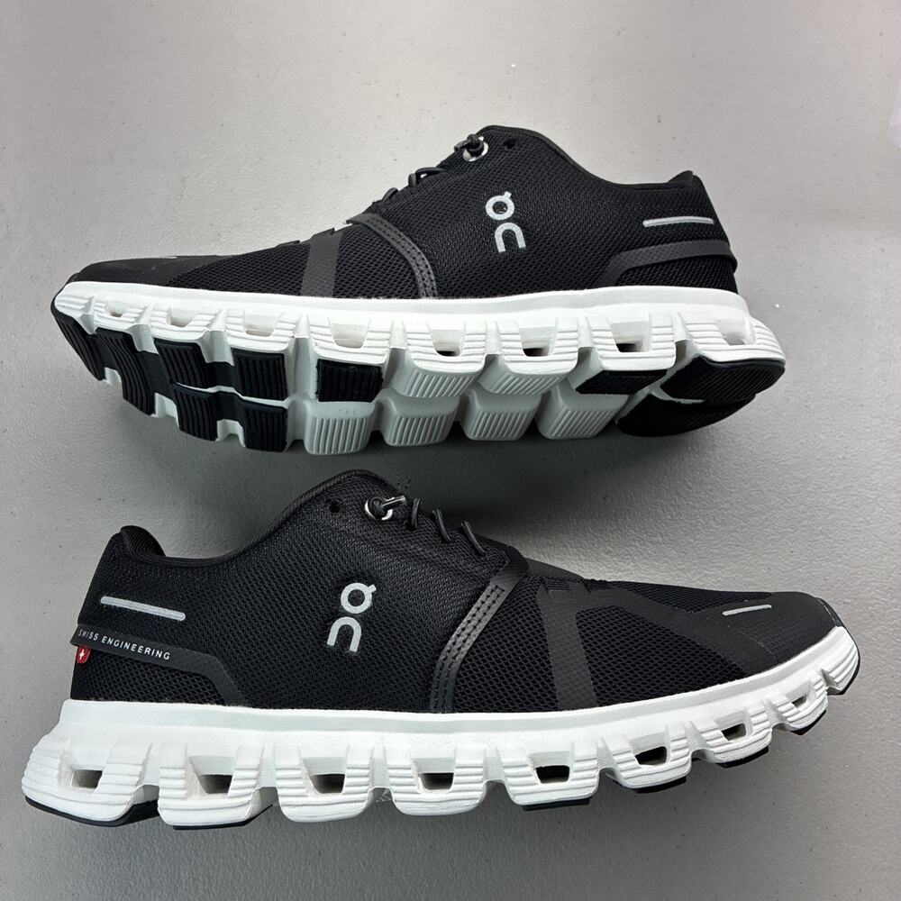Size 7.5 - ON Cloud 6 Black White W Woman Cushion plantar fasciitis Tennis Shoe
